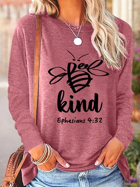 

Be Kind Ephesians 4:32 Women's Long Sleeve T-Shirt, Pink, Long sleeves