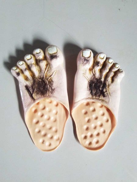 

Halloween April Fool's Tricky Toys with Hair Ball Makeup Savage Big Feet Show Shoes, As picture, Sandals & Slippers
