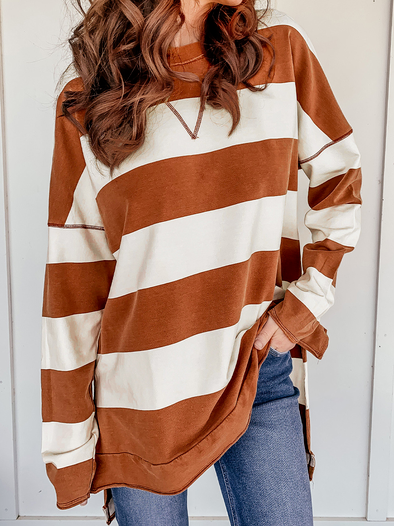 

Casual Geometric Loose Sweatshirts, Brown, Sweatshirts & Hoodies
