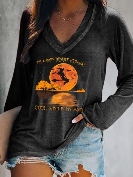 

Women Festival Halloween Witch T-shirt, Deep gray, T-Shirts