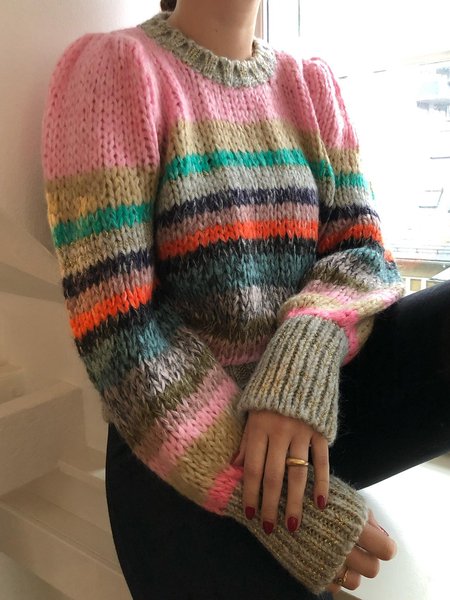 

Rainbow stripe sweater plus size, Multicolor, Sweaters