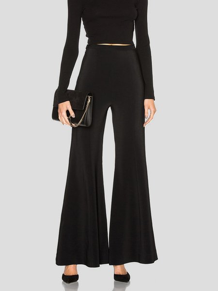 

Simple Fashion Plain Pants, Black, Pants