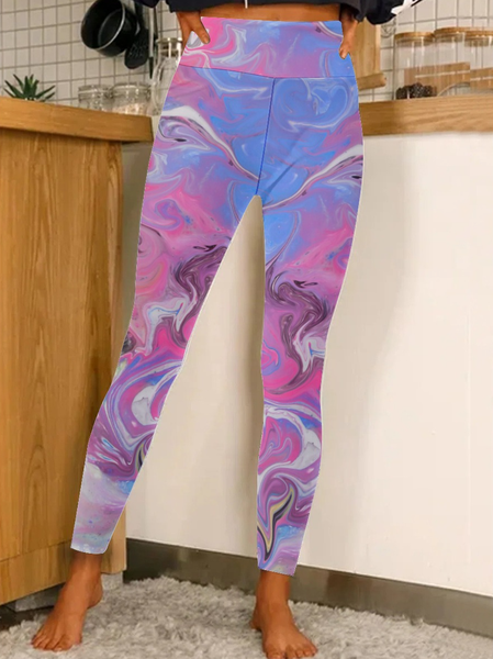 

Lilicloth X Paula Purple Pink Paint Pour Women's Leggings, As picture, Leggings