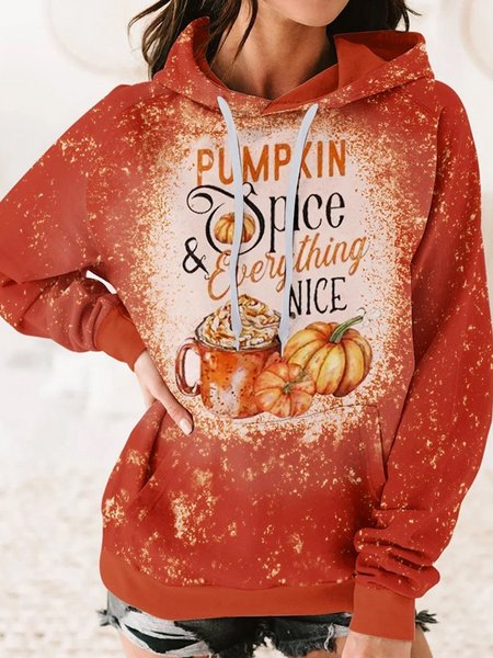

Halloween Hoodie Text Letters Casual Sweatshirt, Orange, Sweatshirts & Hoodies