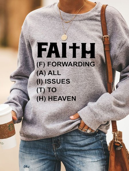 

Faith Forwarding All Issues To Heaven Women's Sweatshirt, Gray, Hoodies&Sweatshirts