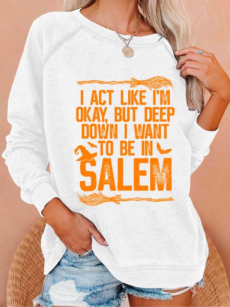 

Loose Halloween Crew Neck Sweatshirts, White, Hoodies&Sweatshirts