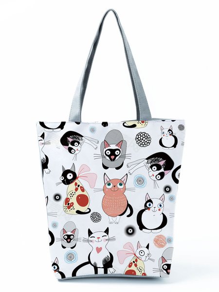 

Cat Graphic Shopping Tote, Color2, Bags