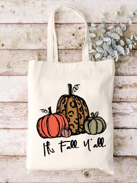 

Halloween Pumpkin Graphic Shopping Totes, White, Bags