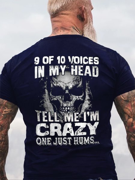 

Men's Fun Printed Casual Fashion Cotton Crew Neck T-Shirt, Dark blue, T-shirts