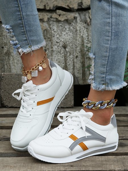 

Retro Stitching Sports Running Shoes, Gray, Sneakers