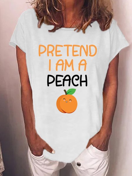 

Lilicloth X Paula Pretend I Am A Peach Women's T-Shirt, White, T-shirts