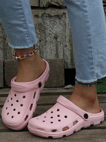 

Women Casual Plain All Season Moisture Permeability Hollow out Low Heel Slip On Profit EVA Bathroom Slippers, Pink, Women Shoes