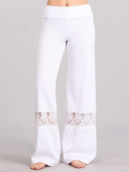 

White Lace Wide Leg Pants, Pants