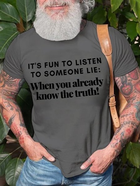 

Lilicloth X Kat8lyst Its Fun To Listen To Someone Lie Men's T-Shirt, Deep gray, T-shirts