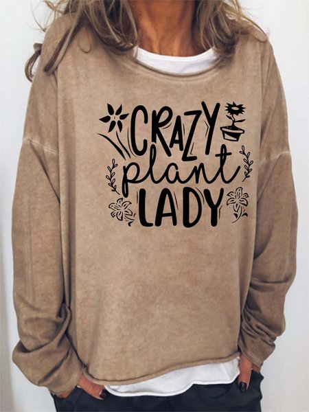 

Women Crazy Plant Lady Casual Halloween Sweatshirt, Khaki, Hoodies&Sweatshirts