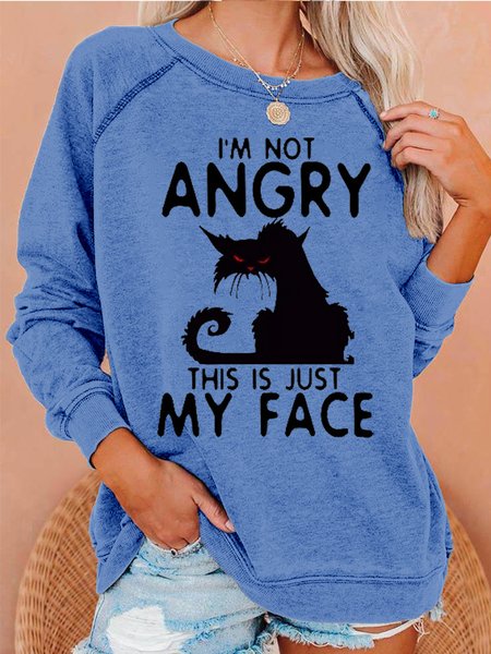 

Womens I Am Not Angry Casual Sweatshirt, Light blue, Hoodies&Sweatshirts