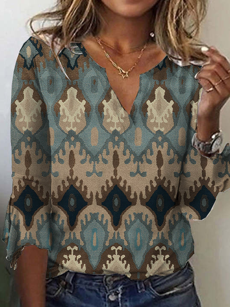 

Casual Geometric Regular Fit Top, Multicolor, T-Shirts