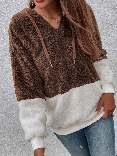 

Color Block Casual Hoodie Sweatshirts, Brown, Sweatshirts & Hoodies