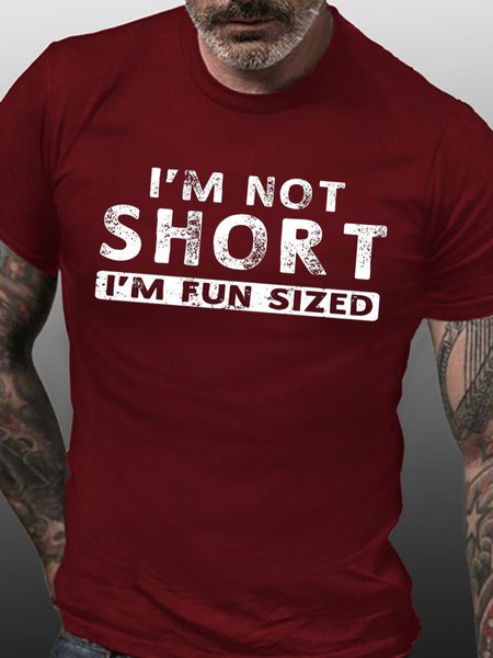 

Womens Im Not Short Im Fun Sized Funny Casual Crew Neck T-Shirt, Red, T-shirts