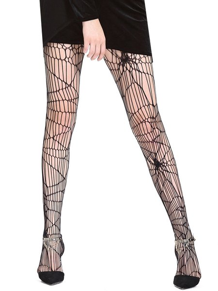

Halloween Spider Pattern Fishnet Socks Party Sexy Spoof Socks, Black, Socks