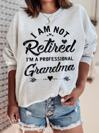 

Women Casual Text Letter Autumn Polyester Daily Loose Crew Neck H-Line Regular Sweatshirt, Light gray, Hoodies & Sweatshirts