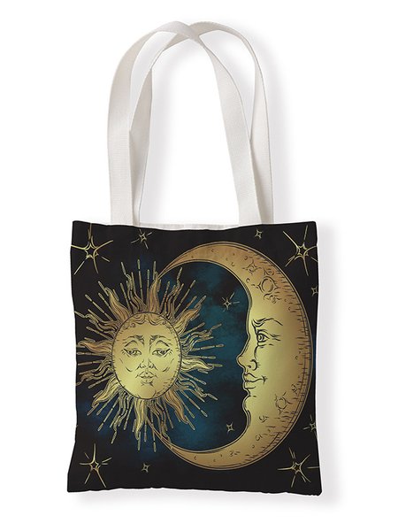 

Sun And Moon Graphic Shopping Tote, Color3, Bags