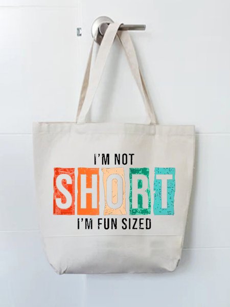 

Short Girl Printed Letter Shopping Tote, White, Bags