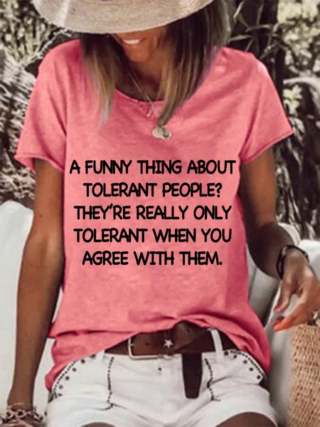 

Lilicloth X Yuna A Funny Thing About Tolerant People Women's T-Shirt, Red, T-shirts