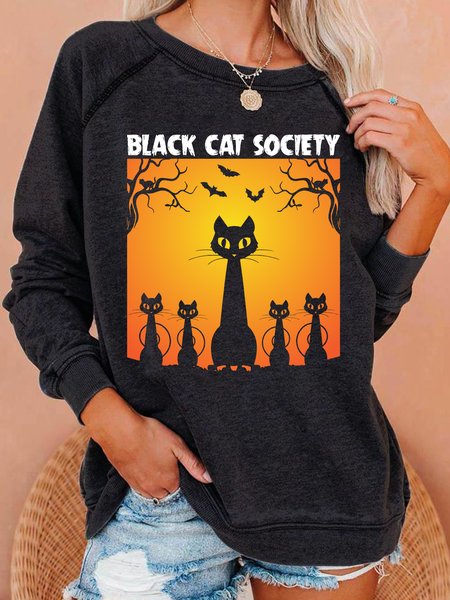 

LiliclothXJessanjony Womens Halloween Black Cat Sweatshirts, Hoodies&Sweatshirts