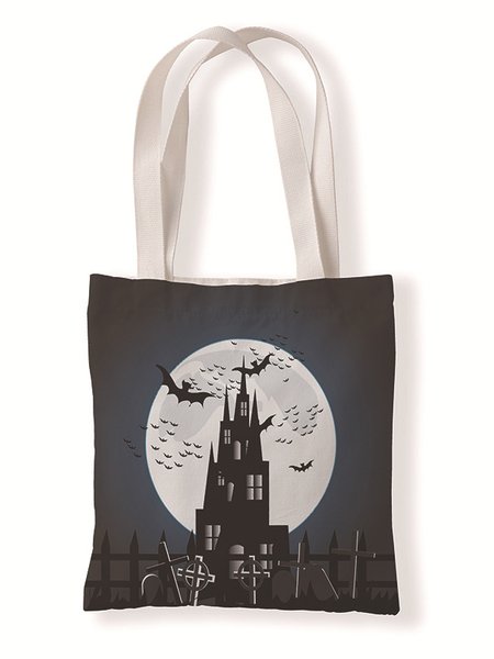 

Halloween Skull Graphic Shopping Totes, Color3, Bags
