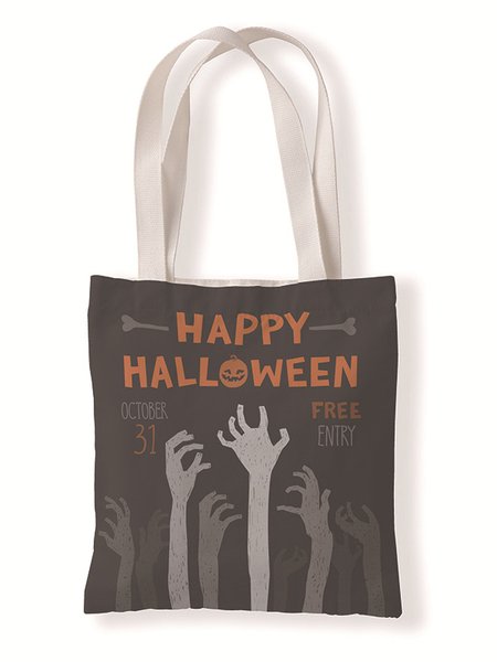 

Happy Halloween Pumpkin Graphic Shopping Totes, Color2, Bags