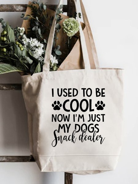 

Dog Snacker Dealer Shopping Tote, White, Bags
