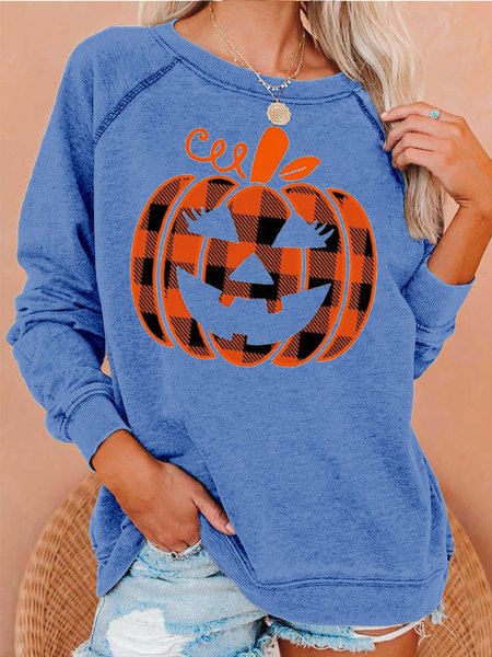 

Womens Halloween Pumpkin Fit Sweatshirt, Light blue, Hoodies&Sweatshirts