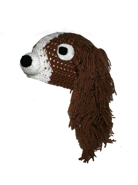 

Funny Dog Handmade Crochet Hat Halloween & Christmas Decorative Accessory, Coffee, Women Hats