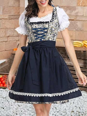 

Dirndl Oktoberfest Germany beer festival traditional Bavarian beer dress, Blue, Dresses