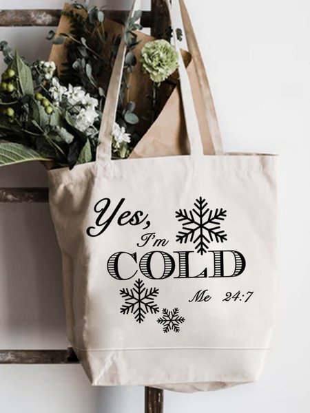 

Yes I'm Cold Shopping Totes, White, Bags