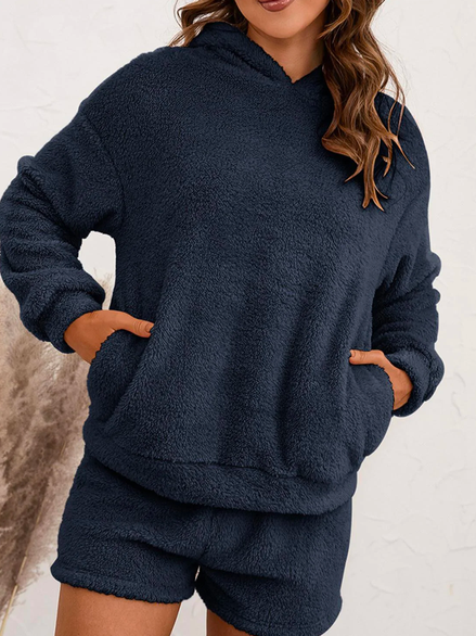 

Casual Loose Two Piece Sets, Blue, Suit Set