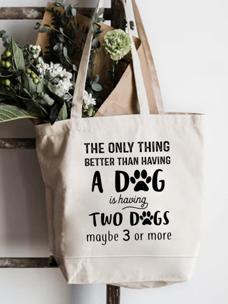 

Dog Paw Graphic Shopping Totes, White, Bags