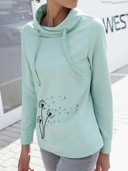 

Casual Winter Dandelion Regular Fit Long sleeve Turtleneck Regular H-Line Regular Sweatshirts for Women, Aqua, Hoodies & Sweatshirts