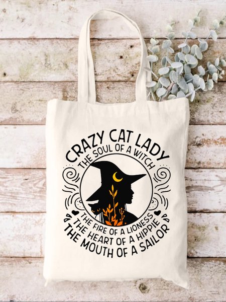 

Halloween Graphic The Soul Of A Witch Shopping Totes, White, Bags