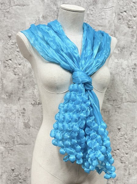 

Casual Silk Grape Shape Long Silk Scarf Bubble Scarf, Blue, Women Scarves & Shawls