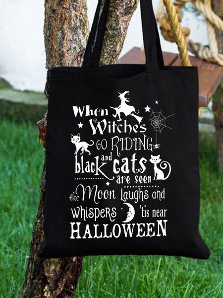 

Halloween Celebration Casual Shopping Totes, Black, Bags