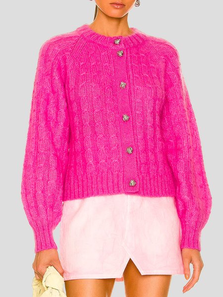 

Daily Long sleeve Regular Fit Elegant Sweater, Rose red, Sweaters