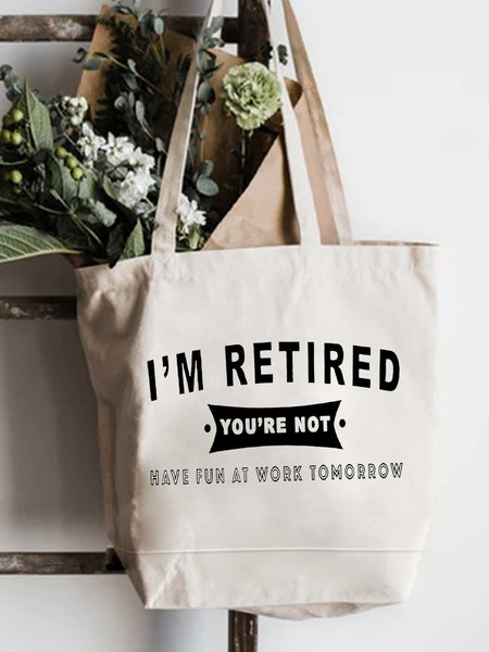 

Retired Printed Letter Shopping Tote, White, Bags