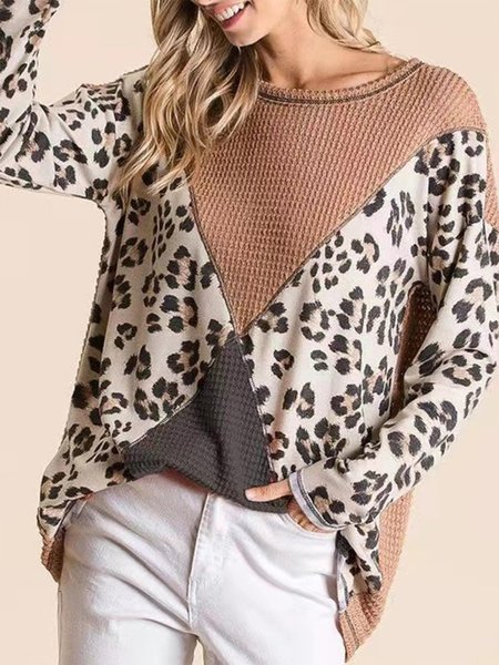 

Leopard Print Contrast Loose Sweatshirts, Multicolor, Sweatshirts & Hoodies