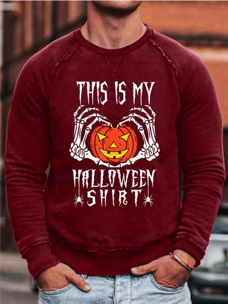 

Men Pumpkin Light My Halloween Shirt Simple Halloween Sweatshirt, Red, Hoodies&Sweatshirts