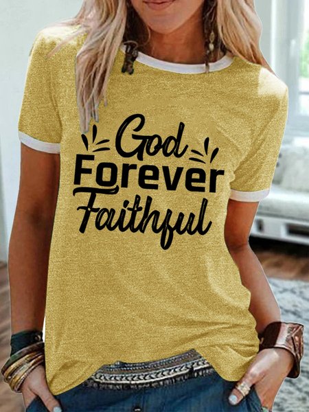 

God Forever Faithful Women's T-Shirt, Yellow, T-shirts