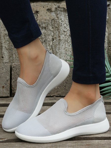 

Breathable Mesh Portable Walking Sneakers, Gray, Sneakers