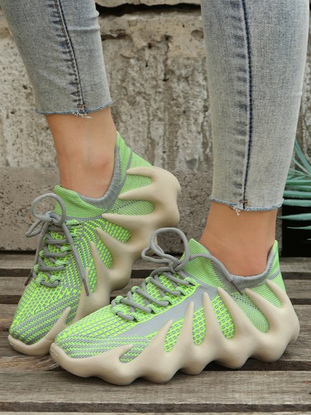 

Contrast Panel Flyknit Running Basketball Sneakers, Color17, Sneakers