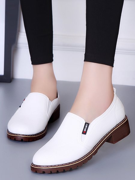 

Women's Simple Solid Color Commuter Loafers, White, Flats & Loafers